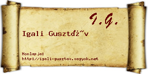 Igali Gusztáv névjegykártya