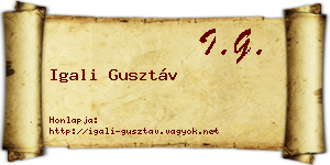 Igali Gusztáv névjegykártya